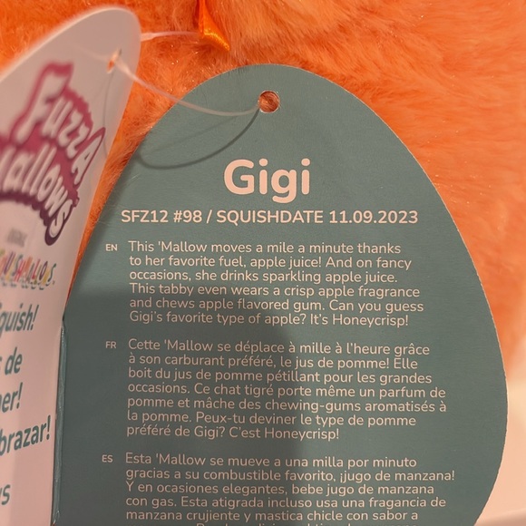 NWT 12” Gigi the Orange Cat Fuzzamallow Squishmallow - Picture 6 of 6
